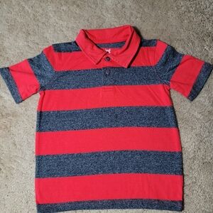 Jumping Beans Red and Gray Striped Kids Polo Shirt